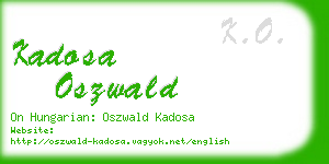 kadosa oszwald business card
